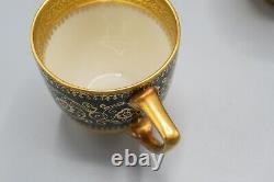 Rosenthal 5300 Green Gold Encrusted Demitasse Cup & Saucers Set of 11 FREE SHIP