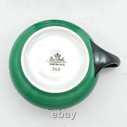 Rosenthal Art Deco Demitasse Cup & Saucer Green with Silver Overlay Selb Bavaria