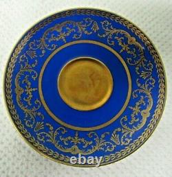Rosenthal Cobalt Or Royal Blue & Gold Demitasse Cup Saucer Set 24 Pc