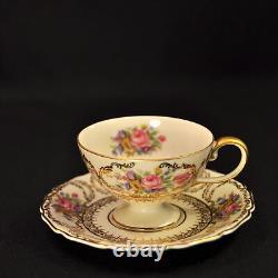 Rosenthal Germany 3 Cups & Saucers Demitasse Pedestal Queen's Bouquet 1952-1975