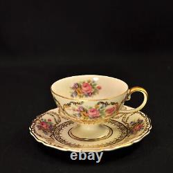 Rosenthal Germany 3 Cups & Saucers Demitasse Pedestal Queen's Bouquet 1952-1975