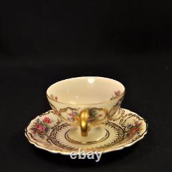 Rosenthal Germany 3 Cups & Saucers Demitasse Pedestal Queen's Bouquet 1952-1975