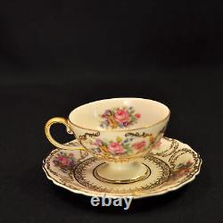 Rosenthal Germany 3 Cups & Saucers Demitasse Pedestal Queen's Bouquet 1952-1975