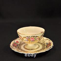 Rosenthal Germany 3 Cups & Saucers Demitasse Pedestal Queen's Bouquet 1952-1975