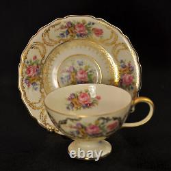 Rosenthal Germany 3 Cups & Saucers Demitasse Pedestal Queen's Bouquet 1952-1975