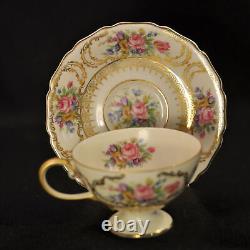 Rosenthal Germany 3 Cups & Saucers Demitasse Pedestal Queen's Bouquet 1952-1975