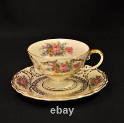 Rosenthal Germany 4 Cups 5 Saucers Demitasse Pedestal Queen's Bouquet 1952-1975