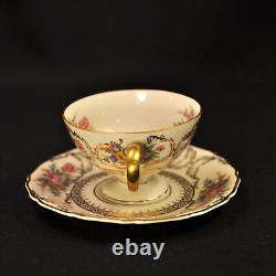 Rosenthal Germany 4 Cups 5 Saucers Demitasse Pedestal Queen's Bouquet 1952-1975