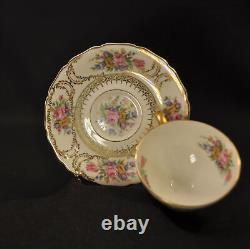 Rosenthal Germany 4 Cups 5 Saucers Demitasse Pedestal Queen's Bouquet 1952-1975