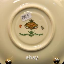 Rosenthal Germany 4 Cups 5 Saucers Demitasse Pedestal Queen's Bouquet 1952-1975