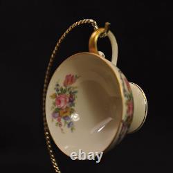 Rosenthal Germany 4 Cups 5 Saucers Demitasse Pedestal Queen's Bouquet 1952-1975