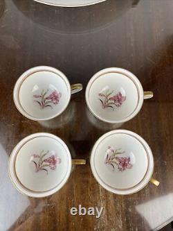 Rosenthal Helena Cake Plate Winifred Demitasse Cup & Saucer Set of 8 Gold Floral