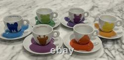 Rosenthal Illy Collection Jeff Koons Espresso Demitasse Set / 6 Cups & 6 Saucers