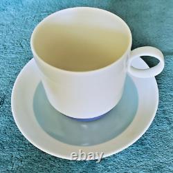 Rosenthal Odine Duo-Set of 4-Demitasse Cups 2.5x3 & Saucers 5.25-White & Blue