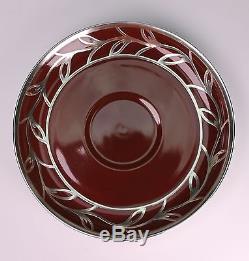 Rosenthal Silver Overlay Deep Red Demitasse Cup and Saucer Set B