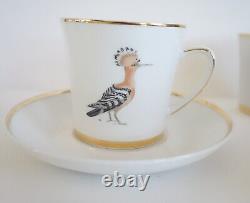 Rowland Ward Demitasse Tea Cup & Saucers BIRDS Creamer Sugar Bowls RARE Vtg LOT