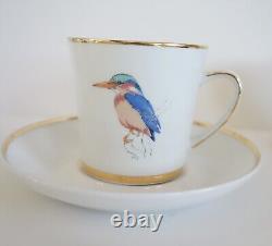 Rowland Ward Demitasse Tea Cup & Saucers BIRDS Creamer Sugar Bowls RARE Vtg LOT