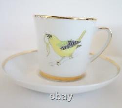 Rowland Ward Demitasse Tea Cup & Saucers BIRDS Creamer Sugar Bowls RARE Vtg LOT