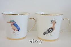 Rowland Ward Demitasse Tea Cup & Saucers BIRDS Creamer Sugar Bowls RARE Vtg LOT