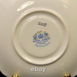 Royal Albert Footed Mini 5 Sets Cups Saucers Montrose Memory Lane Gold 1965-2007