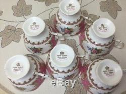 Royal Albert Lady Carlyle Set Of 6 x Demitasse Coffee Cups & Saucers Mint 1st
