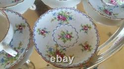 Royal Albert Pattern Bone China Set 6 Demitasse Cups & Saucers, Teapot & Crm/Sug