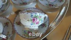 Royal Albert Pattern Bone China Set 6 Demitasse Cups & Saucers, Teapot & Crm/Sug