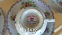 Royal Albert Pattern Bone China Set 6 Demitasse Cups & Saucers, Teapot & Crm/Sug