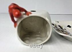 Royal Bayreuth Bavaria Devil Dice Cards Cup & Saucer Demitasse Porcelain 1900s