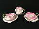 Royal Bayreuth-pink & Yellow Rose-2 Sets Of Demitasse Cups & Saucers & Creamer