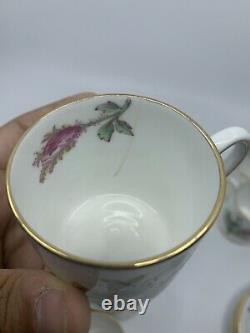 Royal Chelsea Moss Rose England Demitasse Cups & Saucers Set of 12