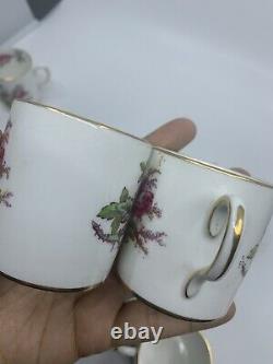 Royal Chelsea Moss Rose England Demitasse Cups & Saucers Set of 12