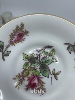 Royal Chelsea Moss Rose England Demitasse Cups & Saucers Set of 12