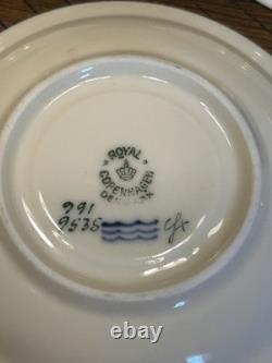 Royal Copenhagen 5 Demitasse Cups & Saucers 991/9535 Hand Painted Signed