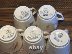 Royal Copenhagen 5 Demitasse Cups & Saucers 991/9535 Hand Painted Signed