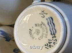 Royal Copenhagen 5 Demitasse Cups & Saucers 991/9535 Hand Painted Signed