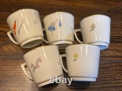 Royal Copenhagen 5 Demitasse Cups & Saucers 991/9535 Hand Painted Signed