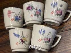 Royal Copenhagen 5 Demitasse Cups & Saucers 991/9535 Hand Painted Signed