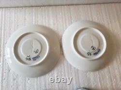 Royal Copenhagen #719 Half Lace 2 Cups & Saucers 2 & 3/4 Early Mark Demitasse