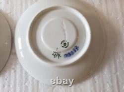 Royal Copenhagen #719 Half Lace 2 Cups & Saucers 2 & 3/4 Early Mark Demitasse