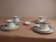 Royal Copenhagen Blue Fan Demitasse Espresso Set 4 Cups Saucers Plates Denmark