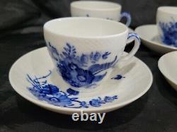 Royal Copenhagen Blue Flowers Braided Demitasse 4 cups &4 Saucers sets # 1549