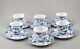 Royal Copenhagen Blue Fluted Full Lace Demitasse Cups & Saucers X 6 1038 Mint