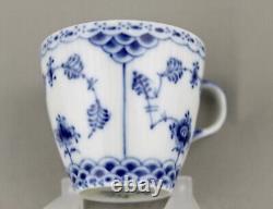 Royal Copenhagen Blue Fluted Full Lace Demitasse Cups & Saucers X 6 1038 Mint