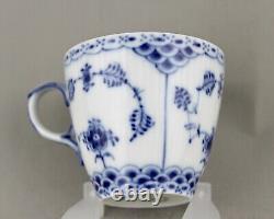 Royal Copenhagen Blue Fluted Full Lace Demitasse Cups & Saucers X 6 1038 Mint