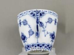 Royal Copenhagen Blue Fluted Full Lace Demitasse Cups & Saucers X 6 1038 Mint