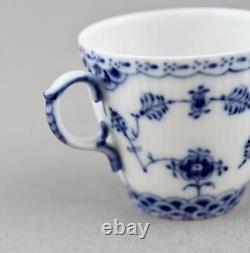 Royal Copenhagen Blue Fluted Full Lace Demitasse Cups & Saucers X 6 1038 Mint