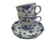 Royal Copenhagen Blue Fluted Full Lace Set 2 Demitasse Cup Saucer 1035 1st Q 5+