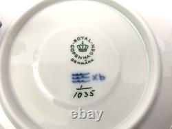 Royal Copenhagen Blue Fluted Full Lace Set 2 Demitasse Cup Saucer 1035 1st Q 5+