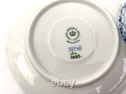 Royal Copenhagen Blue Fluted Full Lace Set 2 Demitasse Cup Saucer 1035 1st Q 5+